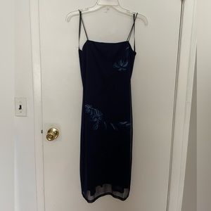 Navy floral cocktail dress